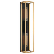 Matteo Lighting S15122BKAG - Shadowbox Black + Aged Gold Brass Wall Sconce