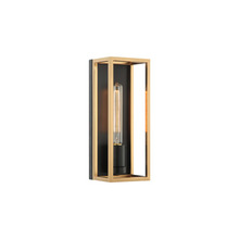 Matteo Lighting S15141BKAG - Shadowbox Black + Aged Gold Brass Wall Sconce